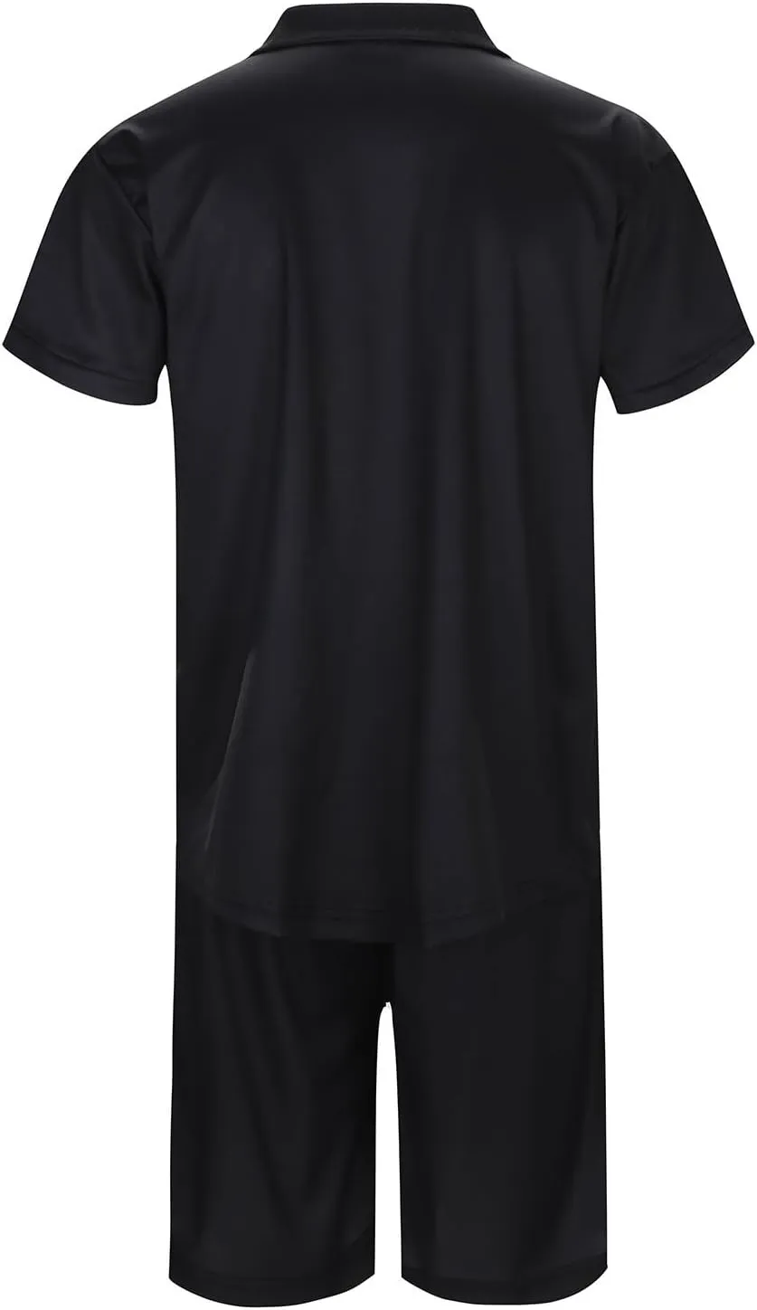 Mens Short Sets Outfits 2 Piece Summer Tracksuit, Men's Short Sleeve Polo Shirt And Short Sets Summer Outfits For Men
