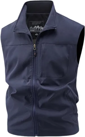Men's Sleeveless Safari Travel Cargo Vest with Pockets Casual Utility Outdoors Travel Sports Work Fishing Vest