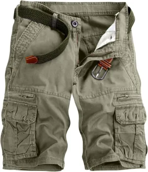 Men's Stretch Cargo Shorts Military Tactical Utility Pockets Big and Tall Fit Comfortable Workwear Shorts
