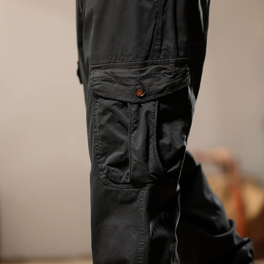 Men's Tactical Cargo Pants Cotton Regular Fit Multi Pockets Work Pants