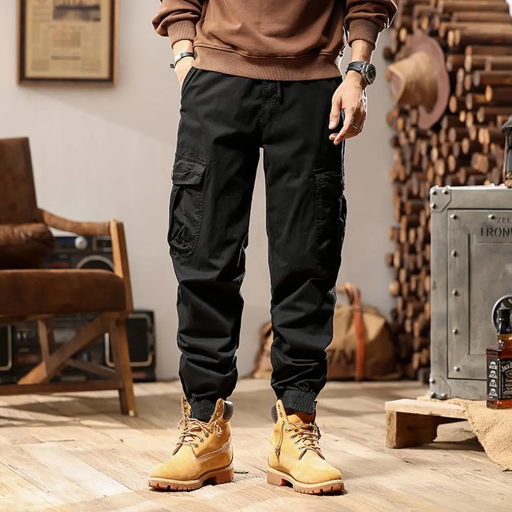 Men's Tactical Cargo Pants Cotton Regular Fit Multi Pockets Work Pants
