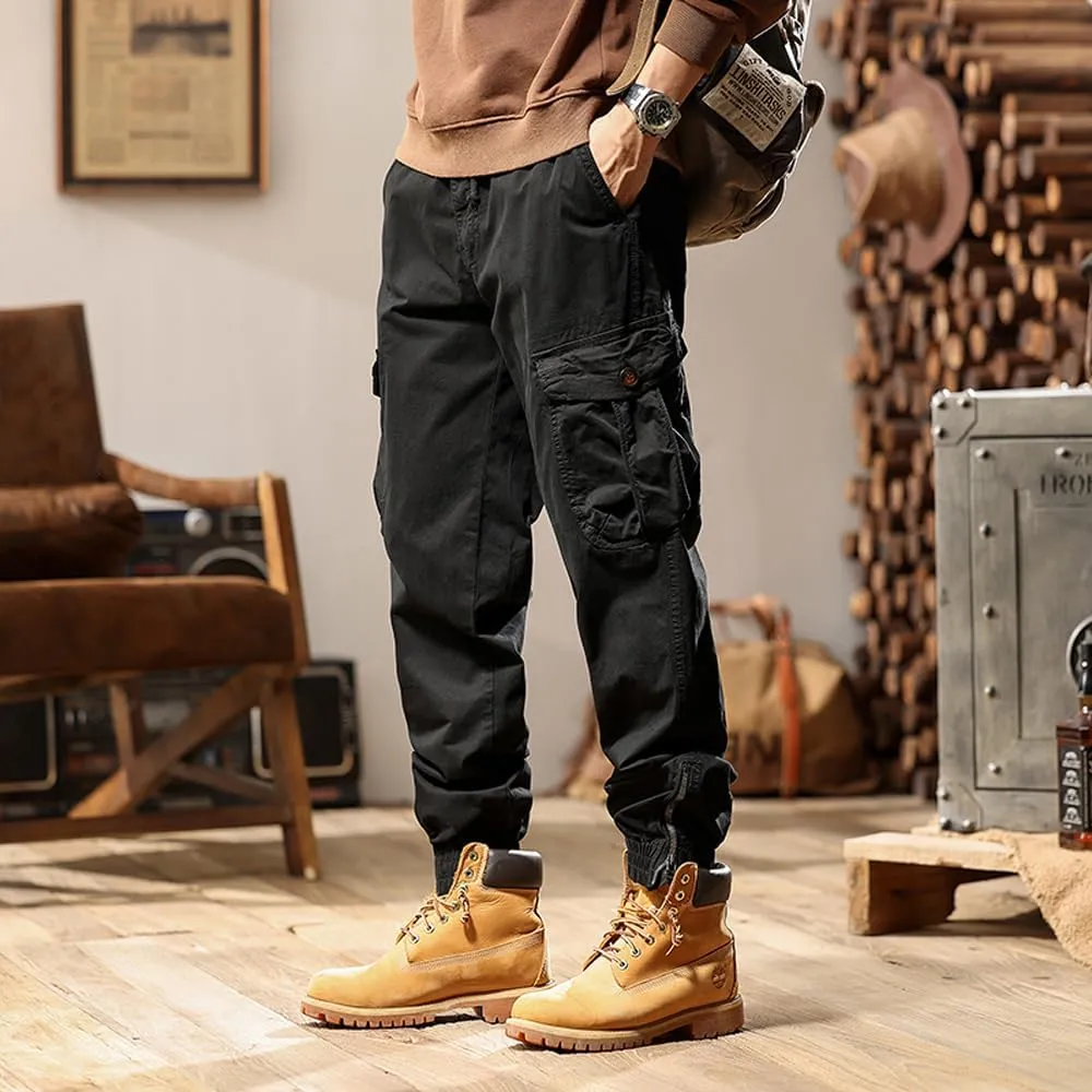 Men's Tactical Cargo Pants Cotton Regular Fit Multi Pockets Work Pants