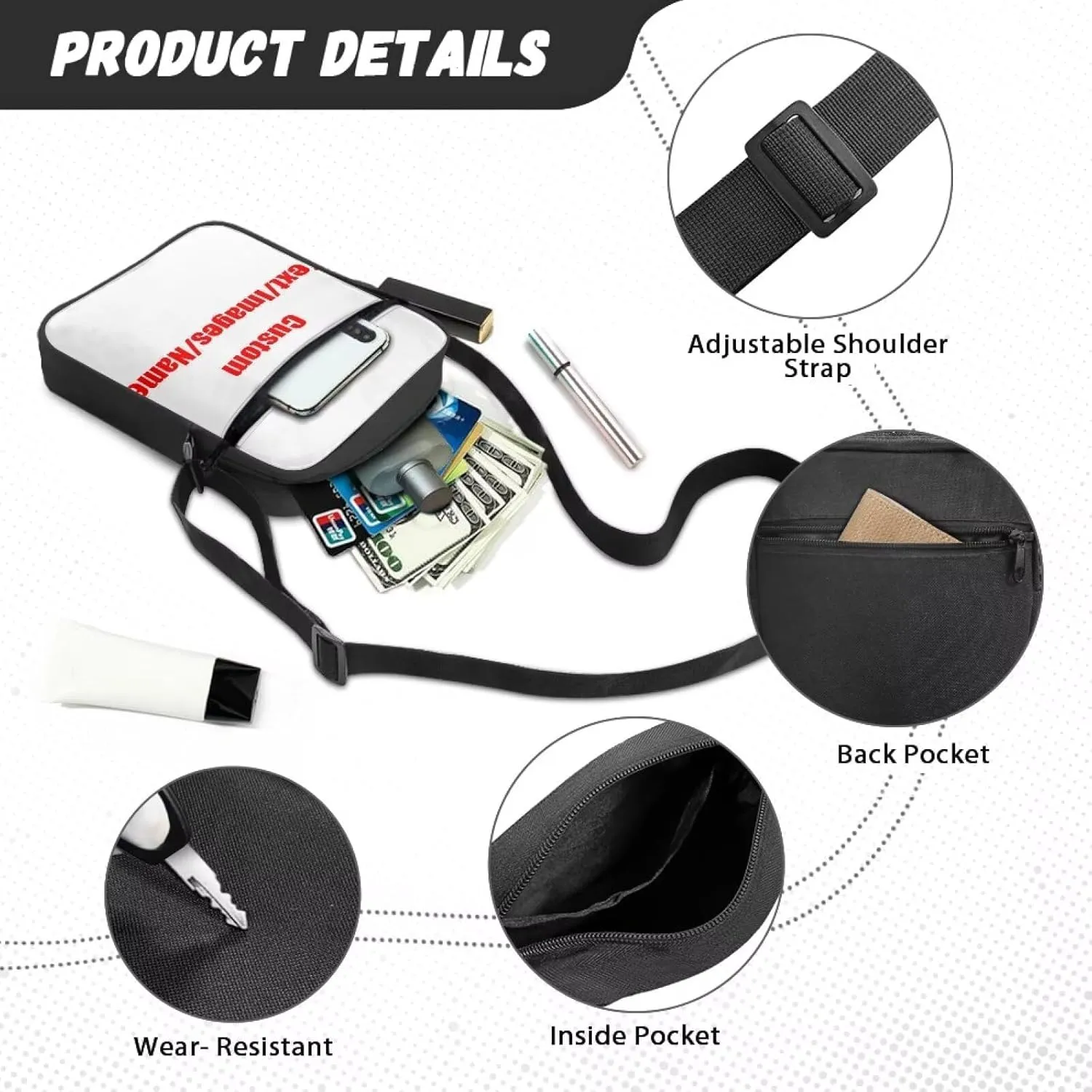 Messenger Bag for Women Lightweight Adjustable Crossbody Bag Compact Sling Satchel Casual Purse for Travel Everyday
