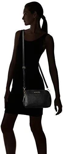 Michael Kors Bedford Medium Double Zip Messenger Crossbody (Black)