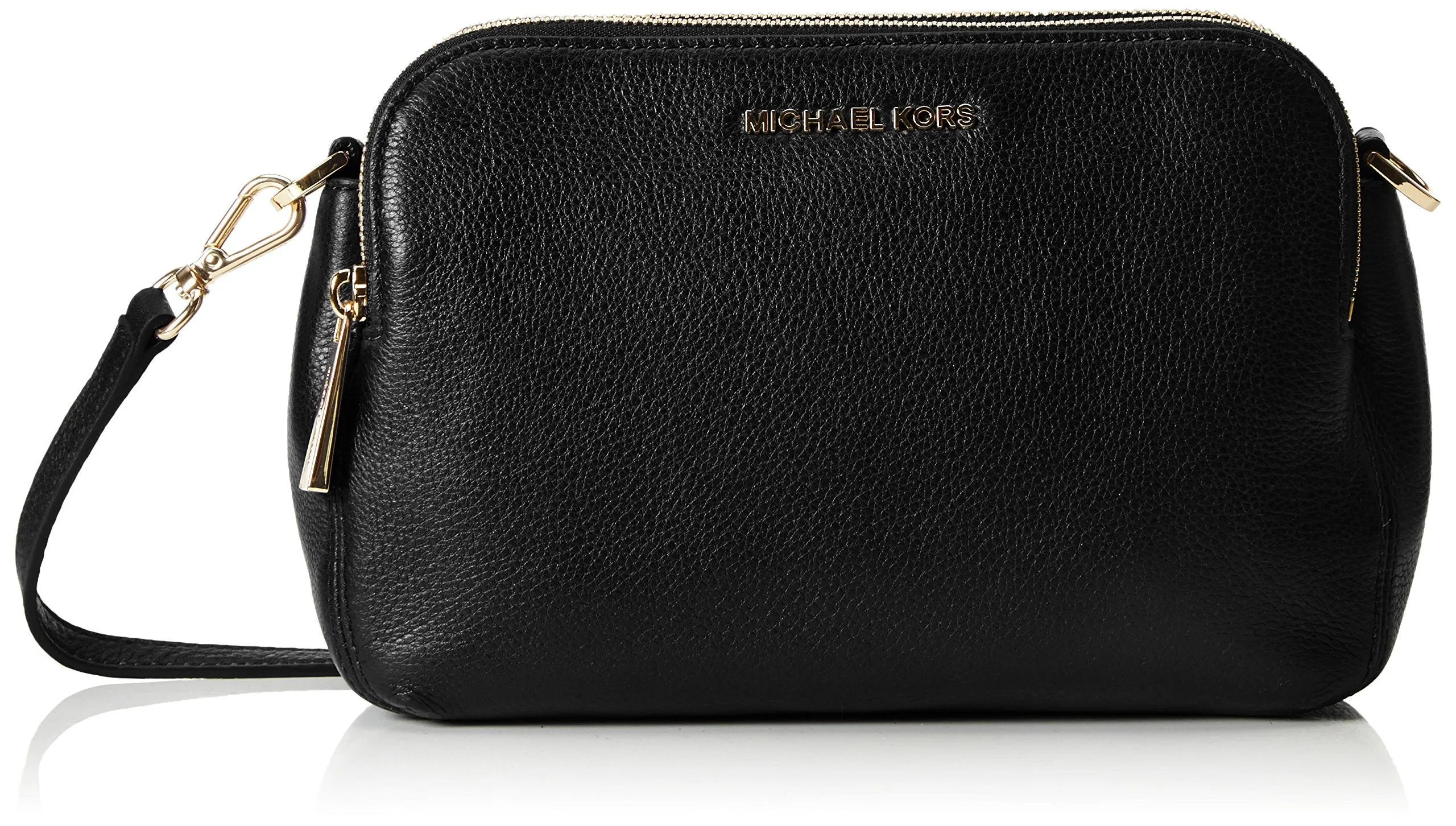 Michael Kors Bedford Medium Double Zip Messenger Crossbody (Black)