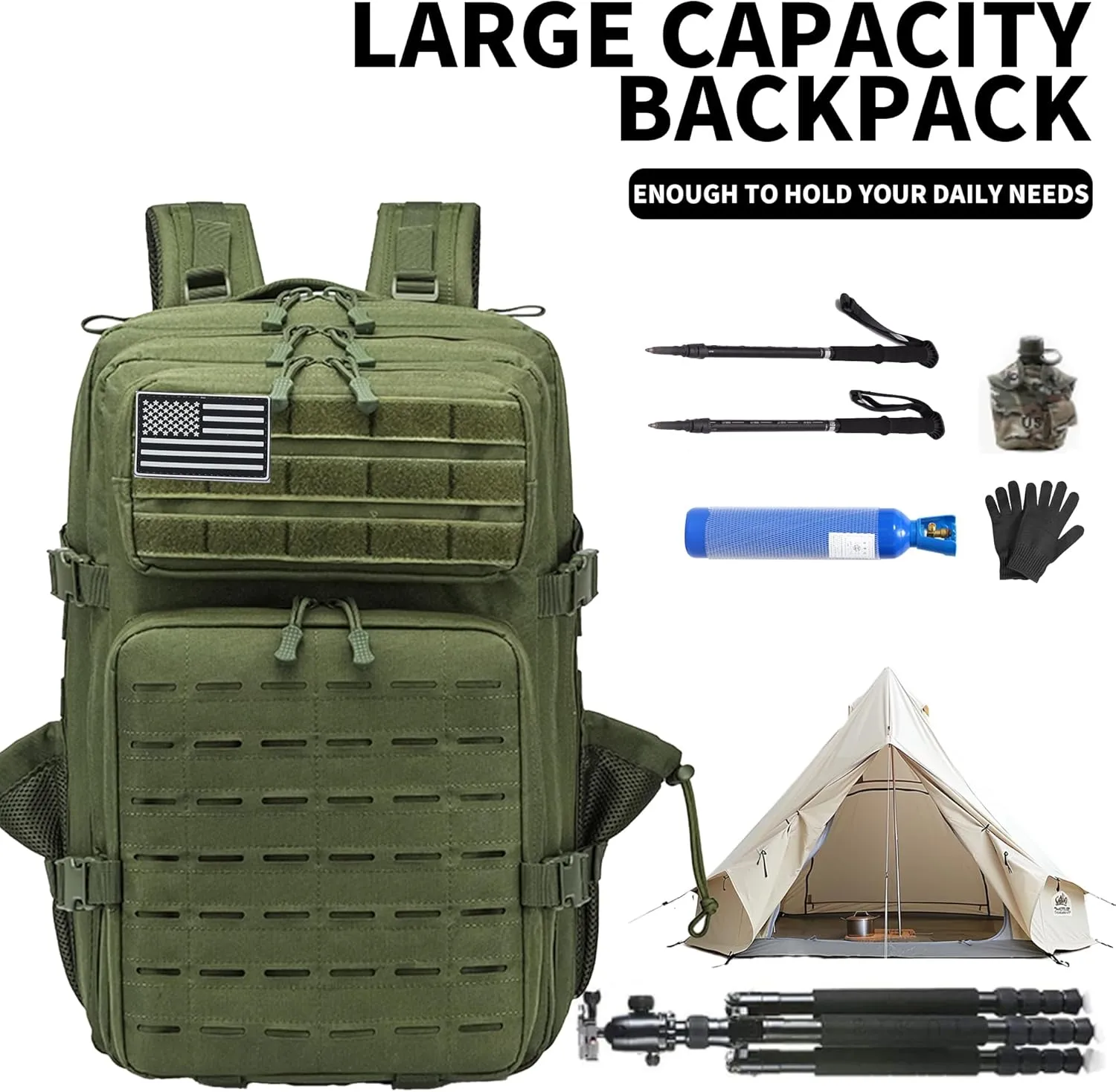 Military Tactical Backpack 45L/25L 3 Day Assault Pack Molle Daypack Hiking Backpack for Men and Women