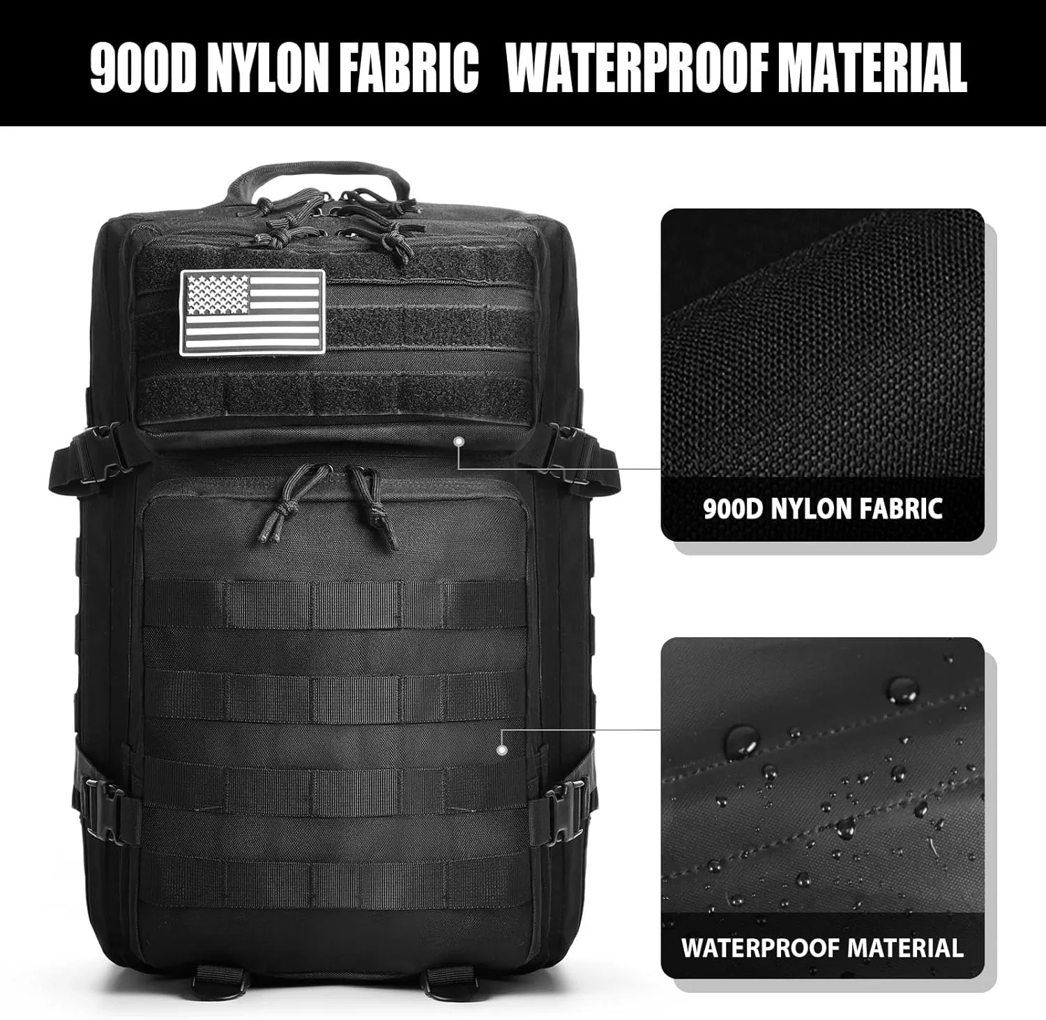 Military Tactical Backpack for Men 45L Molle Army 3 Days Assault Pack Bug Out Bag Water Resistant