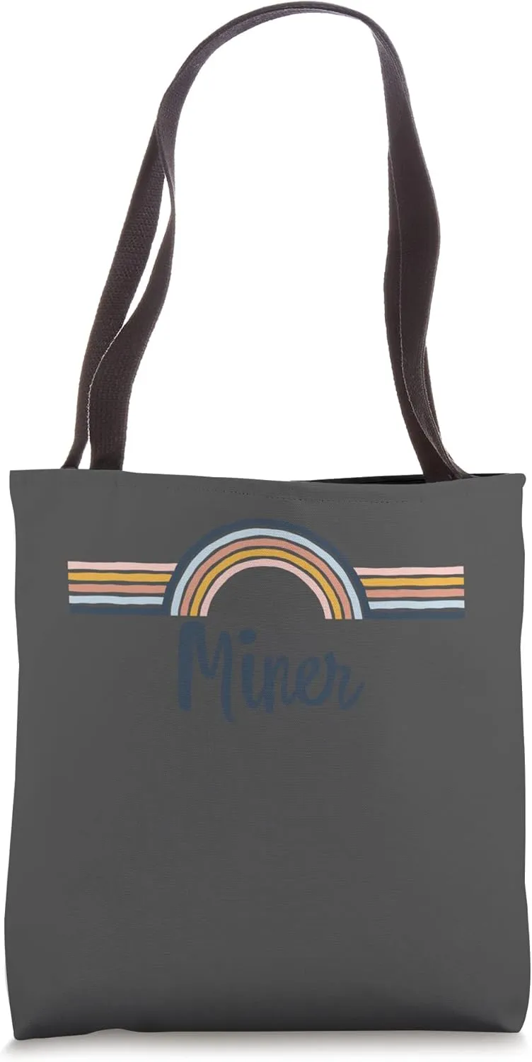 Miner boho Rainbow Design, Cool Matching Miner Team Tote Bag