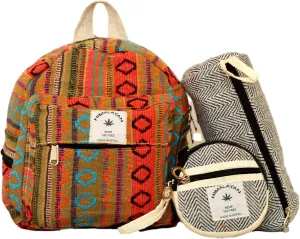 Mini Backpack   Pen case Coin Purse Hemp University Light Weight For Girl (Orenge), Small