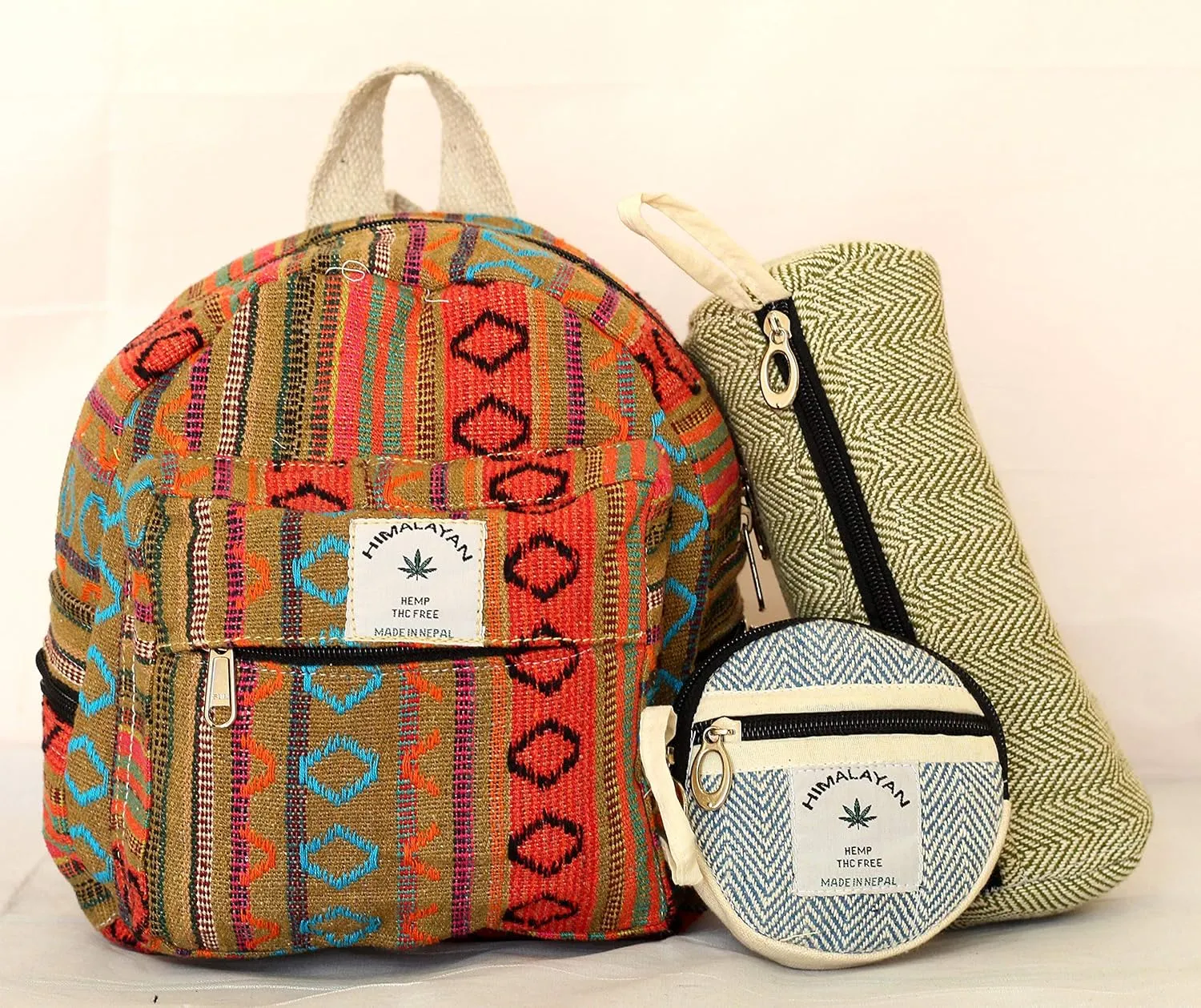 Mini Backpack   Pen case Coin Purse Hemp University Light Weight For Girl (Orenge), Small