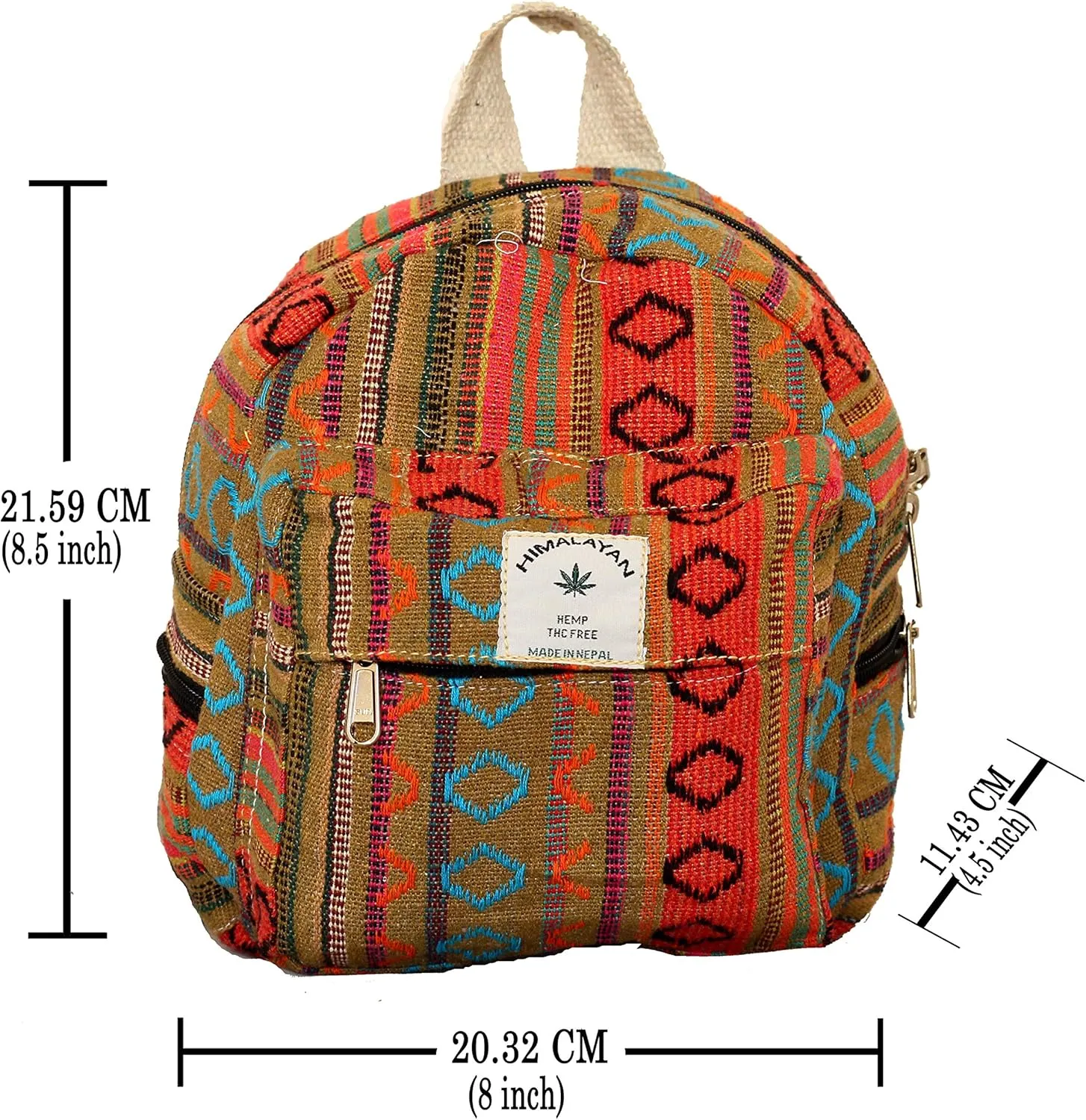 Mini Backpack   Pen case Coin Purse Hemp University Light Weight For Girl (Orenge), Small
