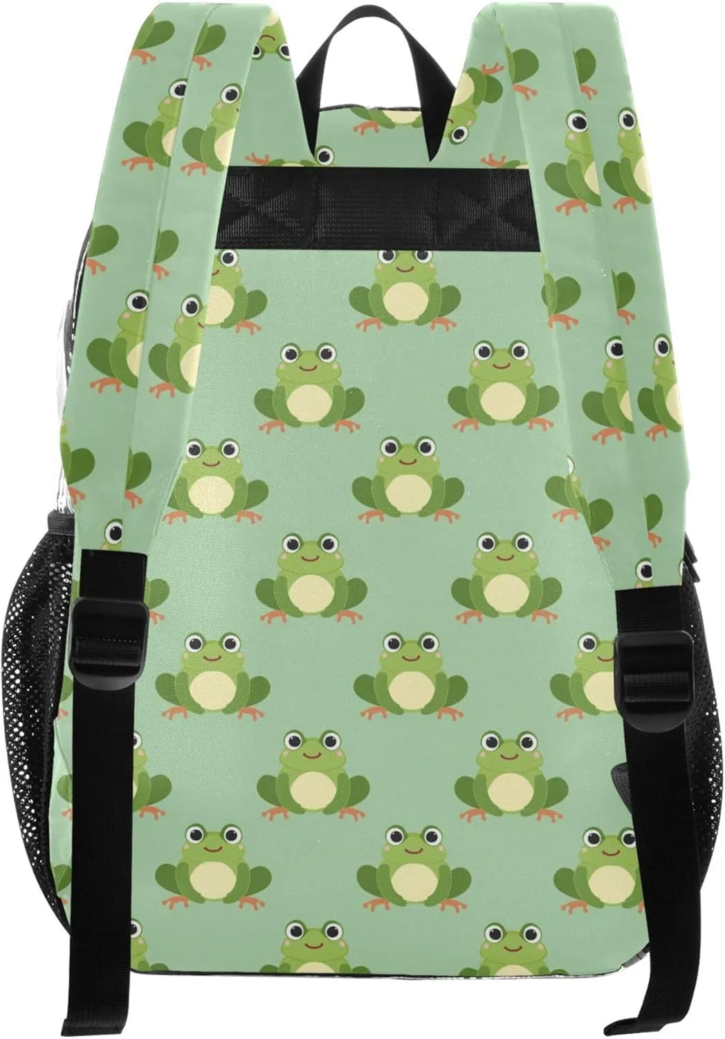 MNSRUU Large Clear Backpack for School Stadium Concerts Sports Events Cute Frog Transparent Heavy-Duty PVC Backpack with Adjustable Straps, See-Through Bag Multiple Compartments