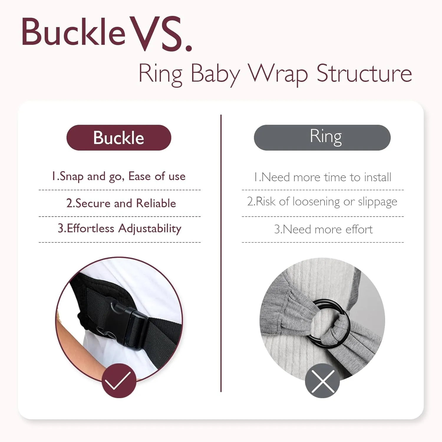 Momcozy Baby Wrap Carrier Skin-Friendly Fabric, Easy to Wear Baby Carrier Sling T-Shirt Design, Hands Free Baby Carriers Newborn to Toddler 8-35lbs, Adjustable Buckle Suit for Waist 27-47inch, Black