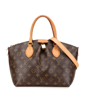 Monogram Canvas Handbag with Vachetta Leather Handles and Detachable Strap