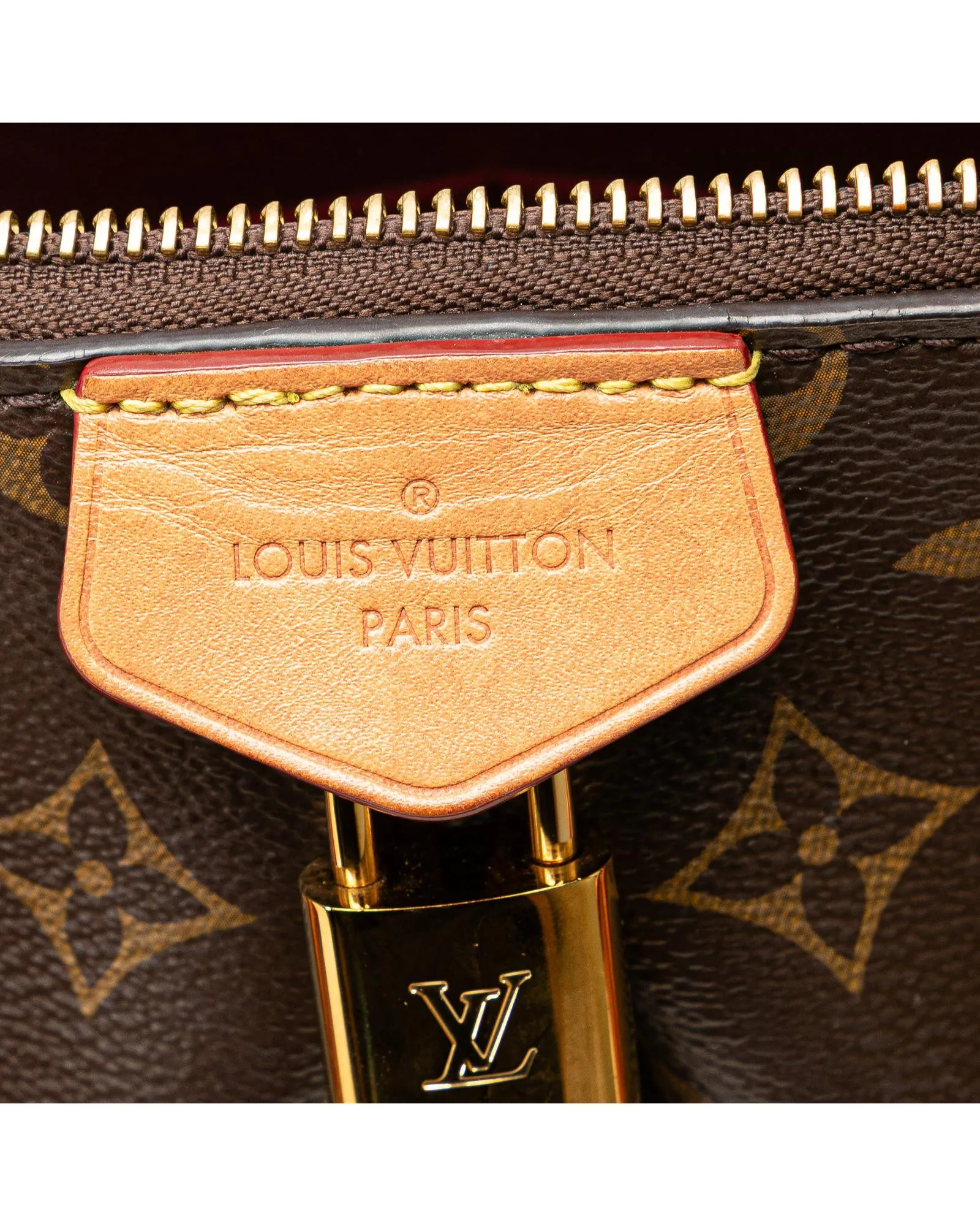 Monogram Canvas Handbag with Vachetta Leather Handles and Detachable Strap