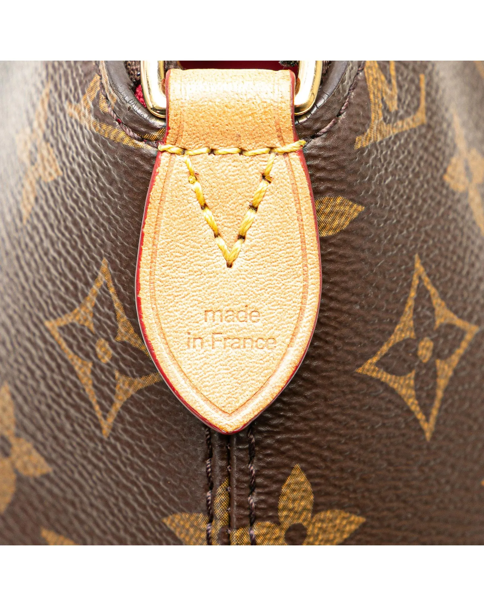 Monogram Canvas Handbag with Vachetta Leather Handles and Detachable Strap