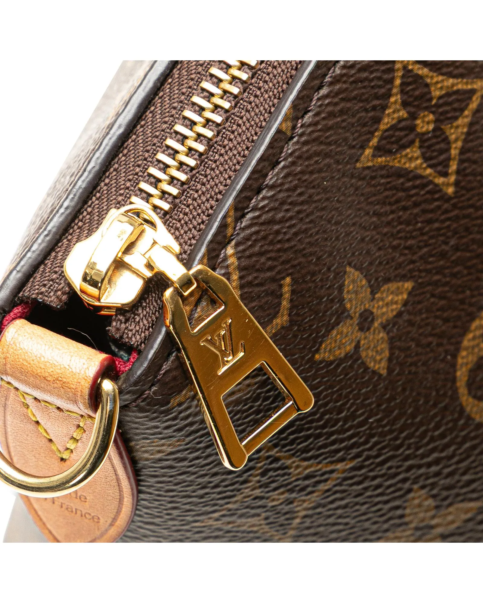 Monogram Canvas Handbag with Vachetta Leather Handles and Detachable Strap