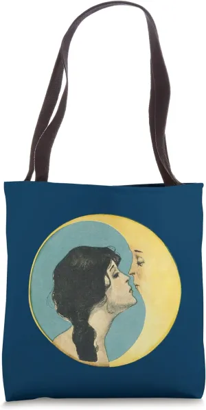 Moon Kiss Vintage Retro Romantic Intimate Boho Chic Eclectic Tote Bag
