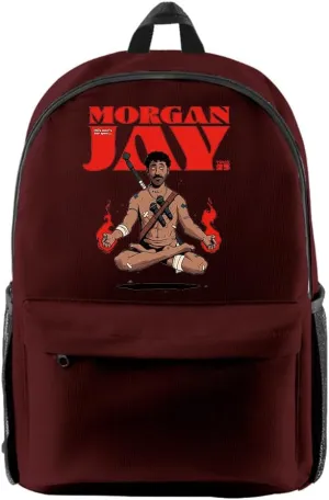 Morgan Jay Tour 2025 Backpack Fashion Travel Bag Hip Hop Zipper Pack Casual Laptop backpack (Brown)