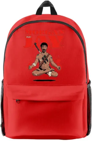 Morgan Jay Tour 2025 Backpack Fashion Travel Bag Hip Hop Zipper Pack Casual Laptop backpack (Red)