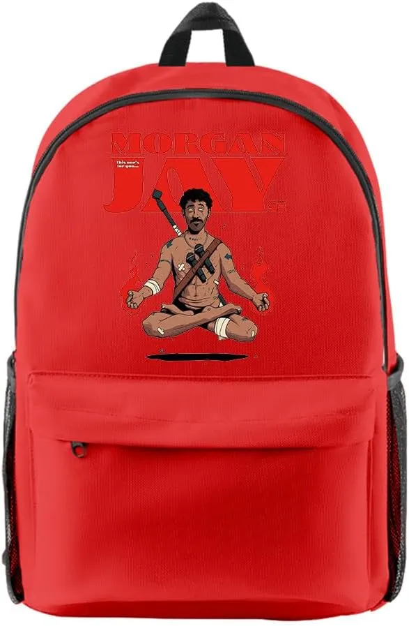 Morgan Jay Tour 2025 Backpack Fashion Travel Bag Hip Hop Zipper Pack Casual Laptop backpack (Red)