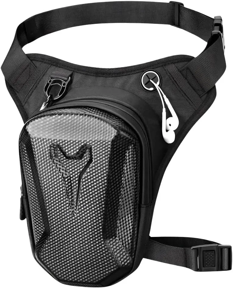 Motorcycle Waist Bag, Leg Bag, Tactical Thigh Bag for Bike Fanny Pack, Adjustable Sports Leg Bag, Travel Backpack with Compartments for Phone, Wallet and Keys, Unisex Multifunctional Fanny Pack