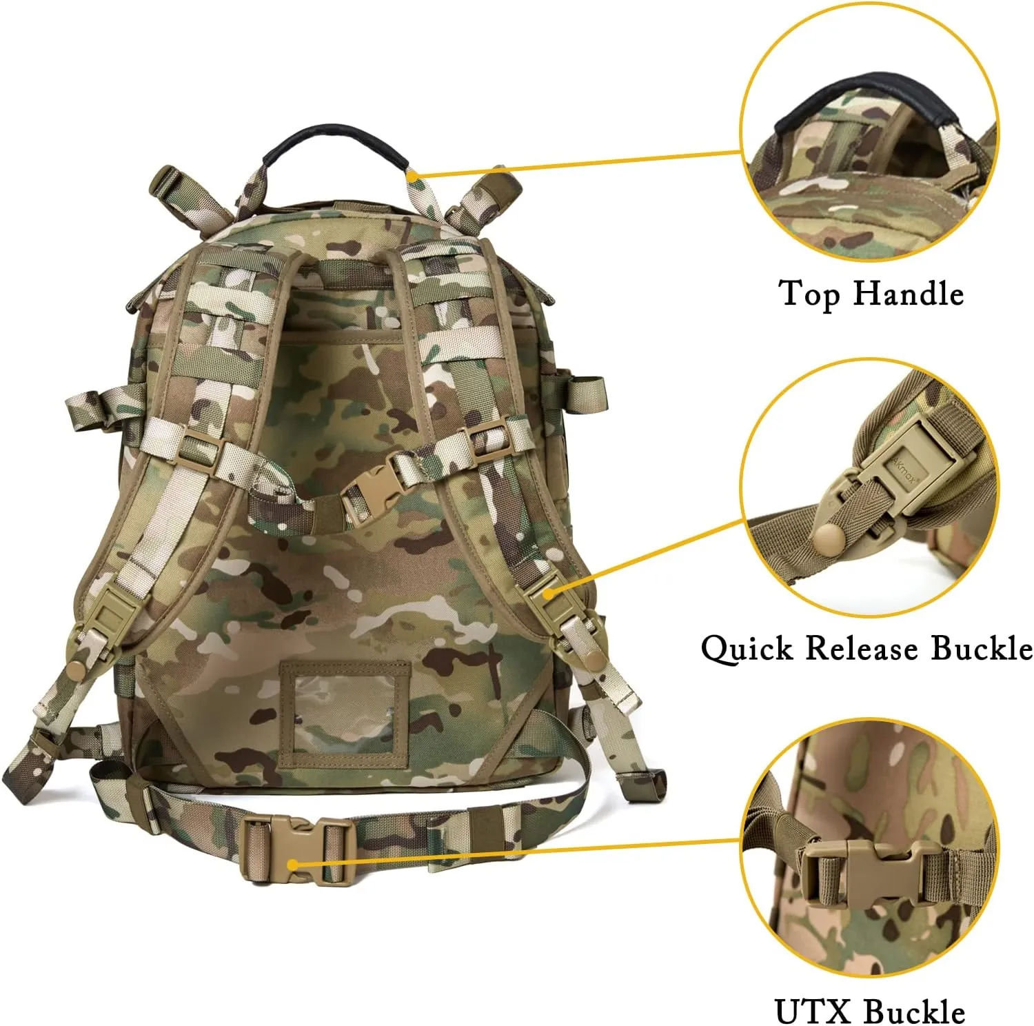 MT Military Army MOLLE 2 Tactical Assault Backpack, Rifleman 3 Day Pack, Medium Rucksack
