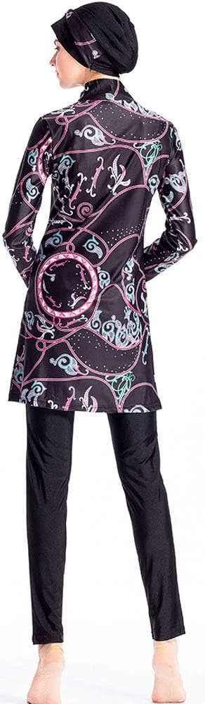 Muslim Swimsuits for Women Plus Size, Modest Islamic Arabic Swimwear Burkini Hijab