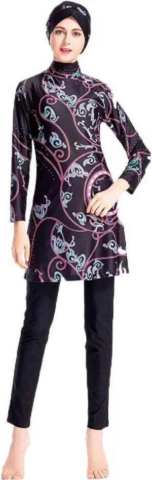 Muslim Swimsuits for Women Plus Size, Modest Islamic Arabic Swimwear Burkini Hijab