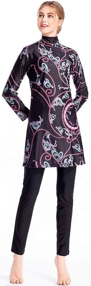 Muslim Swimsuits for Women Plus Size, Modest Islamic Arabic Swimwear Burkini Hijab