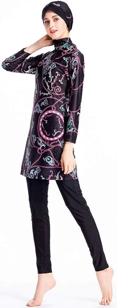 Muslim Swimsuits for Women Plus Size, Modest Islamic Arabic Swimwear Burkini Hijab