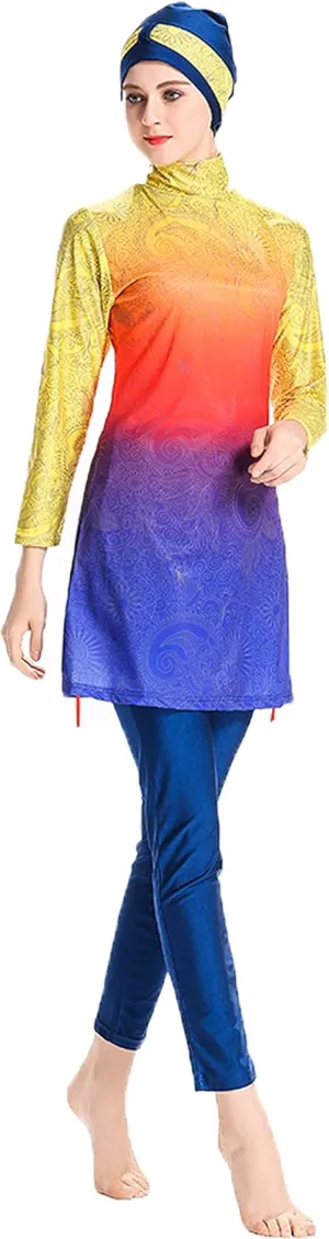 Muslim Swimsuits for Women Plus Size, Modest Islamic Swimming Suit Burkini Hijab