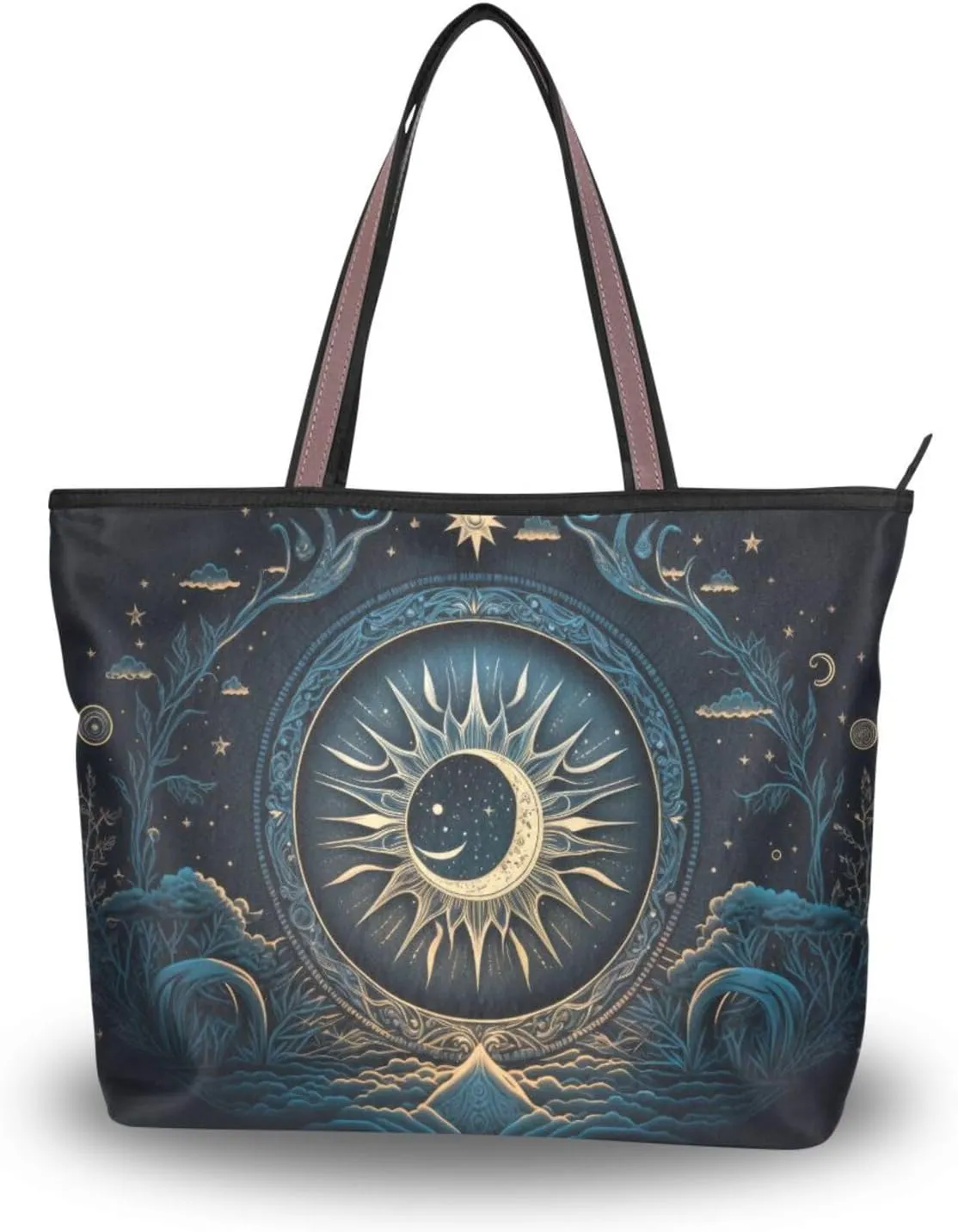 Mystical-bohemian-backdrop Fashion Shoulder Bags Tote Bags Handbags For Women, L