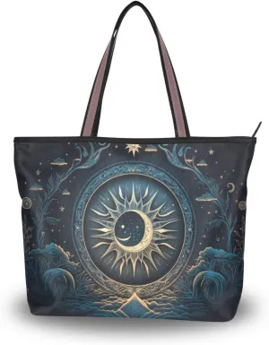 Mystical-bohemian-backdrop Fashion Shoulder Bags Tote Bags Handbags For Women, L