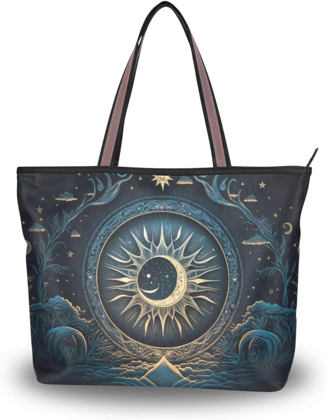 Mystical-bohemian-backdrop Tote Bags Handbags For Women Fashion Shoulder Bags