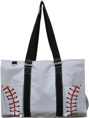N Gil All Purpose Organizer Medium Utility Tote Bag 3 (White Baseball Black)