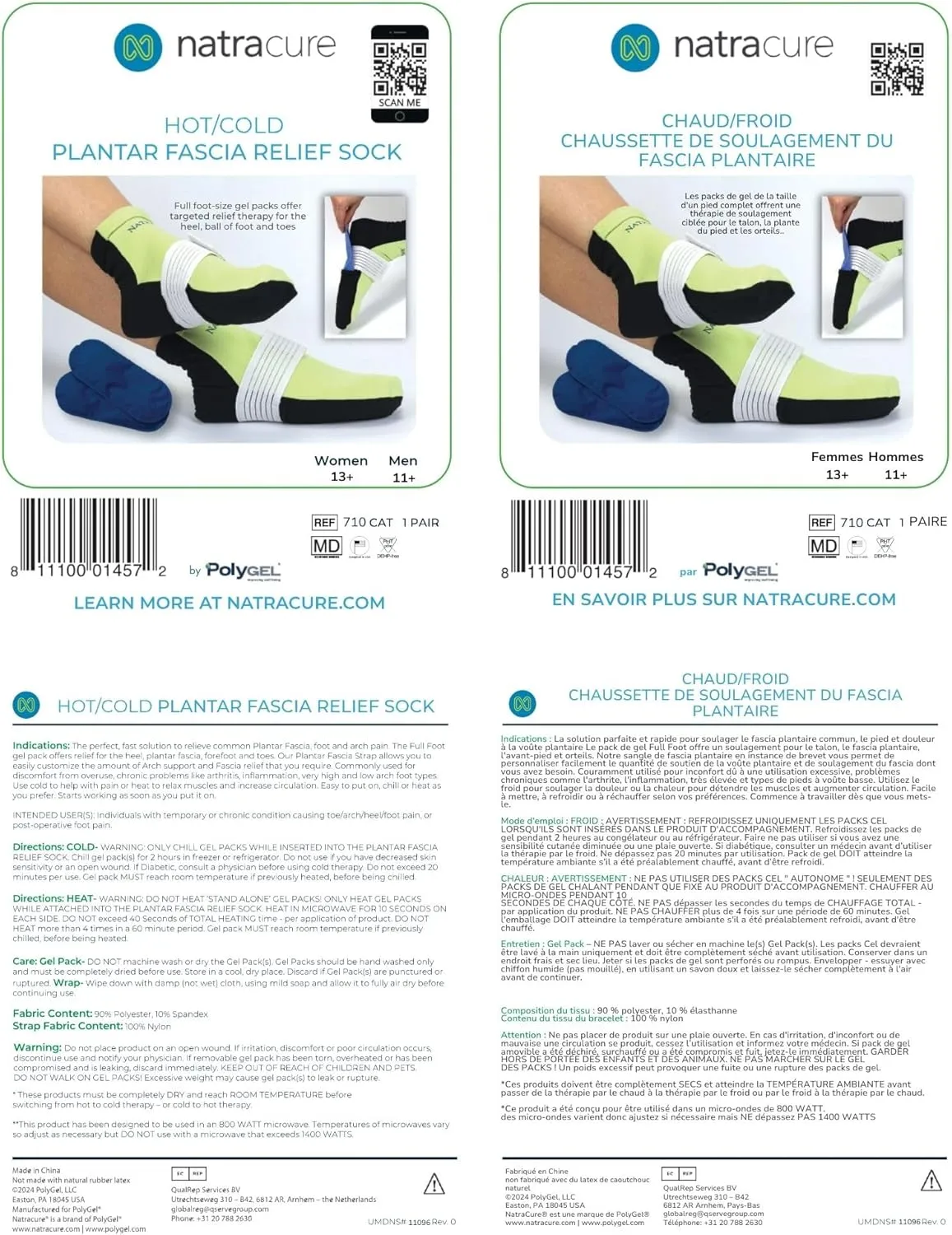 NatraCure Plantar Fasciitis Therapy Cold Socks with Compression Band - Reusable Ice Pack Slippers for Plantar Fasciitis, Arch Pain, Heel Pain, Swelling - FBA710 CAT - (Size: Large)