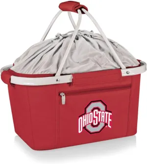 NCAA Ohio State Buckeyes Metro Shopping Basket - Insulated Picnic Basket - Collapsible Market Basket - Utility Tote Cooler Bag