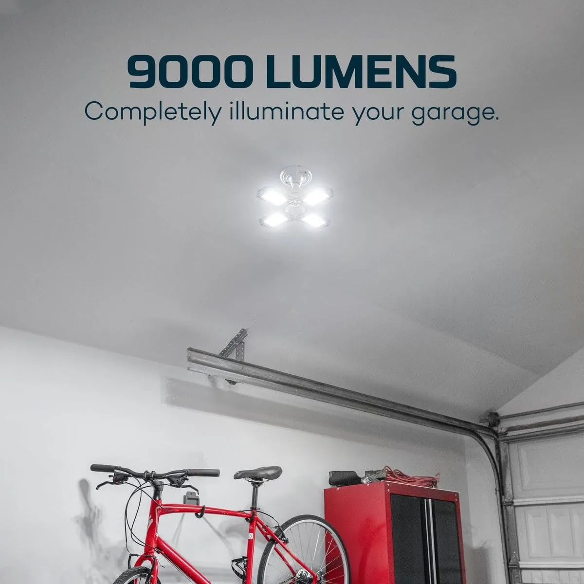 NEBO High Bright Extremely Bright LED Garage Light, Multi-Position Adjustable Panel 9000 Lumen 60W Utility Light for Garage Ceilings, Attics, Workshops,White