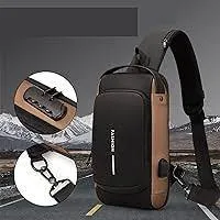 New Imported Fashion Anti-Theft Sling Shoulder Bag, Waterproof with Password Lock for Unisex