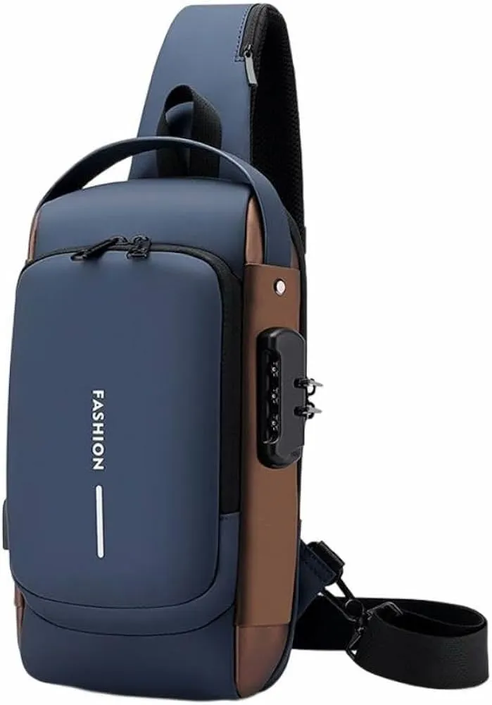 New Imported Fashion Anti-Theft Sling Shoulder Bag, Waterproof with Password Lock for Unisex