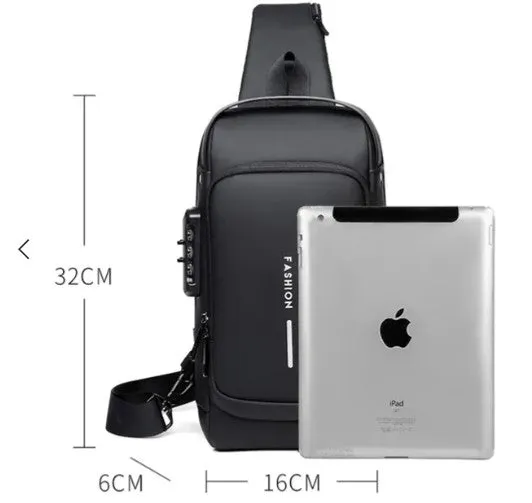 New Imported Fashion Anti-Theft Sling Shoulder Bag, Waterproof with Password Lock for Unisex