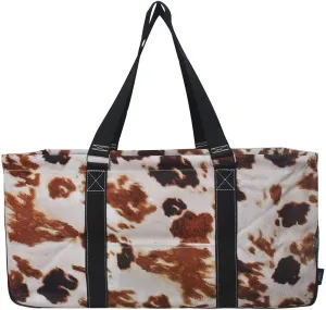 NGIL All Purpose Open Top 23" Classic Extra Large Utility Tote Bag 2019 Collection (Cow Brown Black)
