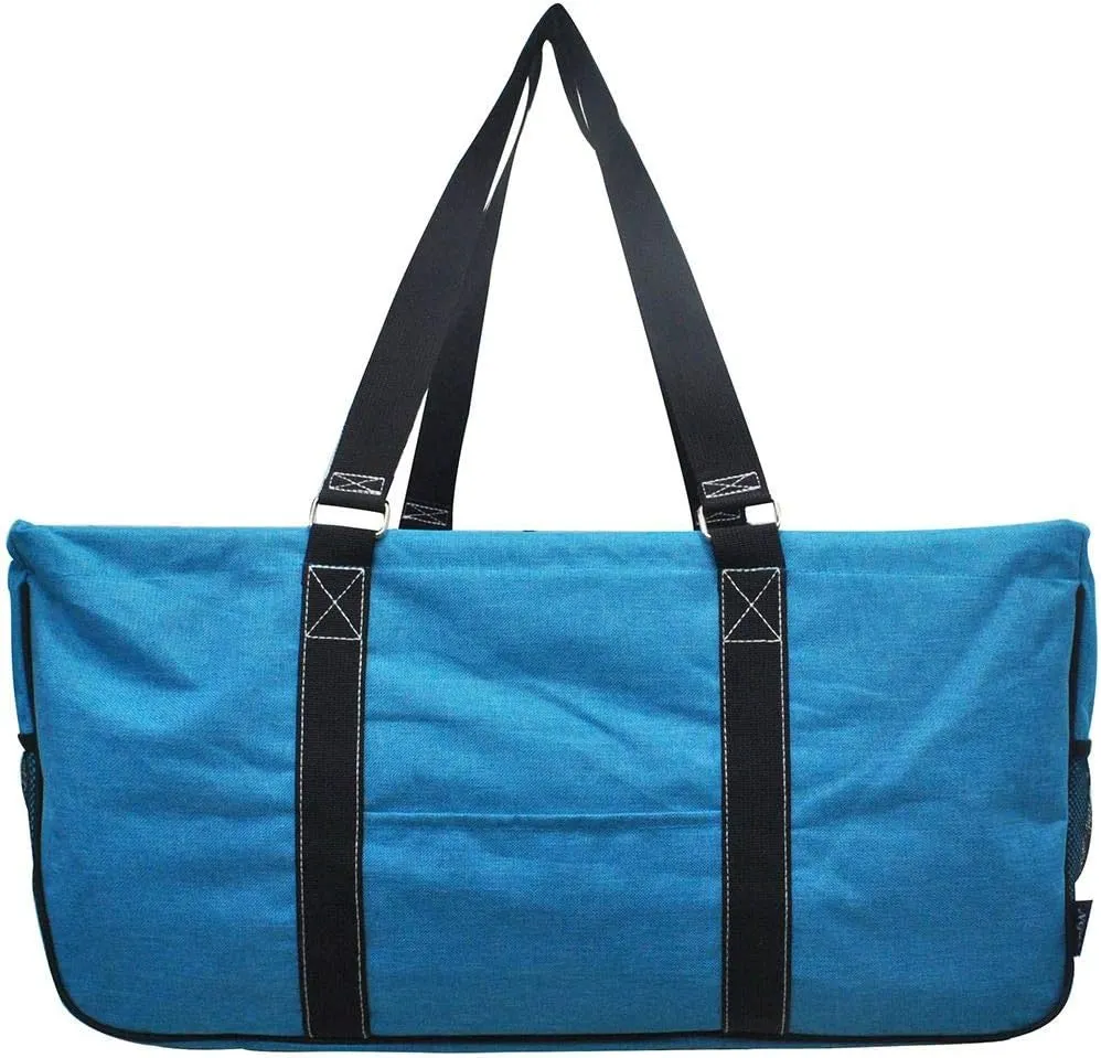 NGIL All Purpose Open Top 23" Classic Extra Large Utility Tote Bag 2019 Collection (Crosshatch Turquoise)