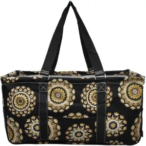 NGIL All Purpose Open Top 23" Classic Extra Large Utility Tote Bag Spring 2018 Collection (Mandala Dream Black)