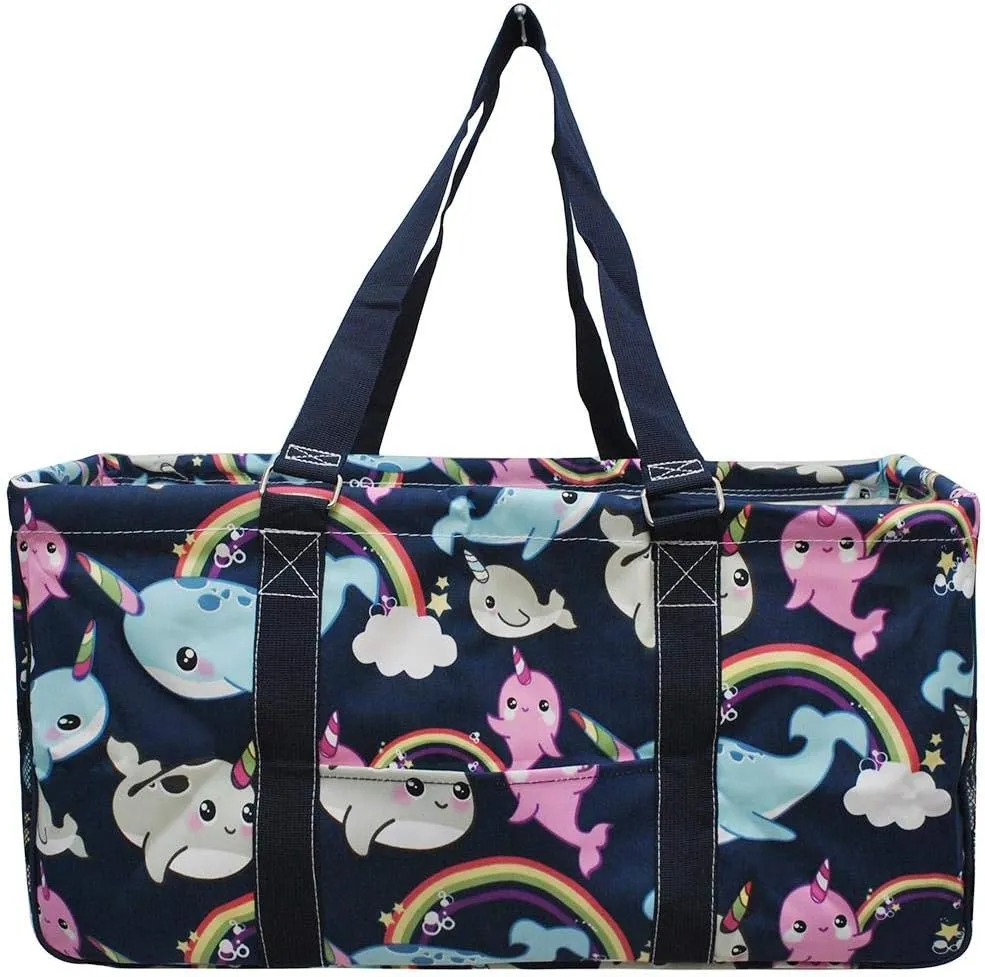 NGIL All Purpose Open Top 23" Classic Extra Large Utility Tote Bag Spring 2018 Collection (narwhal World Navy), X-Large