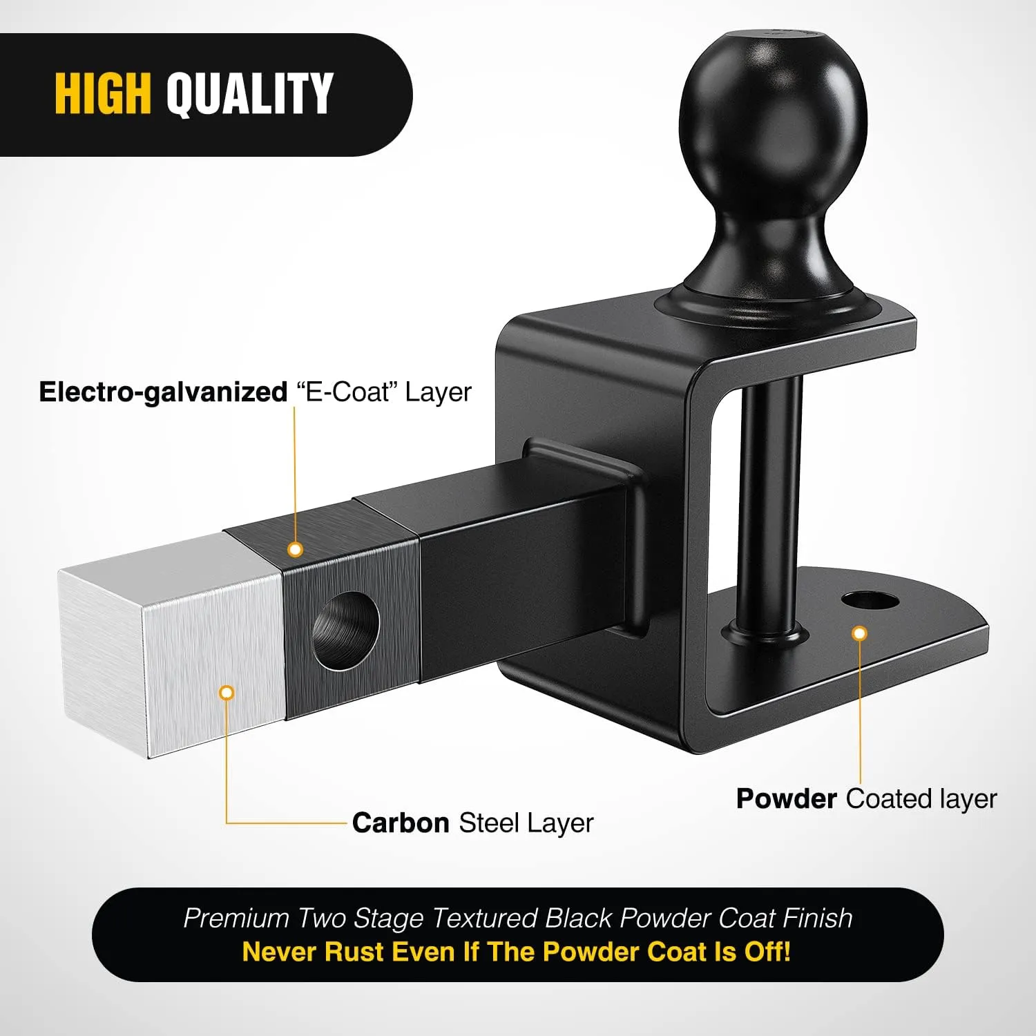 Nilight 3 in 1 ATV UTV Multi Hitch Mount with 2 inch Ball Hitch Rated 2000 LBS Fits 1-1/4 Inch Receiver Winch Strap Loop Rated 5000 LBS, 2 Years Warranty