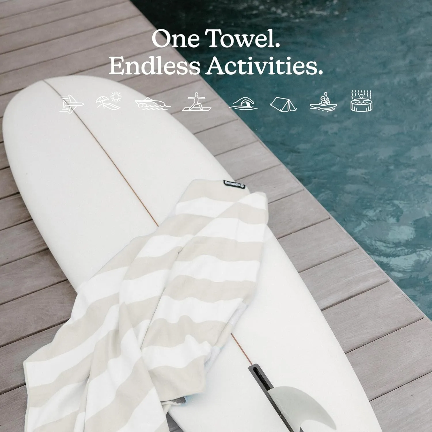 Nomadix Original Towel - Perfect for Beach, Pool, Travel, Camping, Yoga - Made with Recycled Materials - Super Absorbent - Sand Resistant