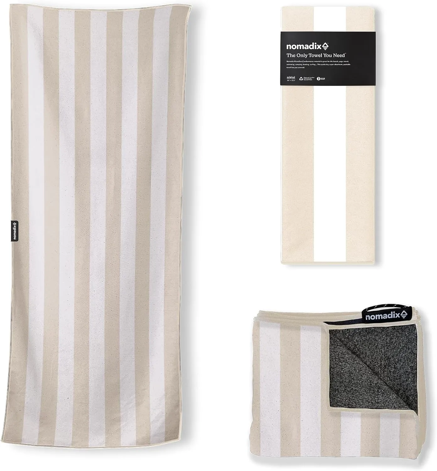 Nomadix Original Towel - Perfect for Beach, Pool, Travel, Camping, Yoga - Made with Recycled Materials - Super Absorbent - Sand Resistant