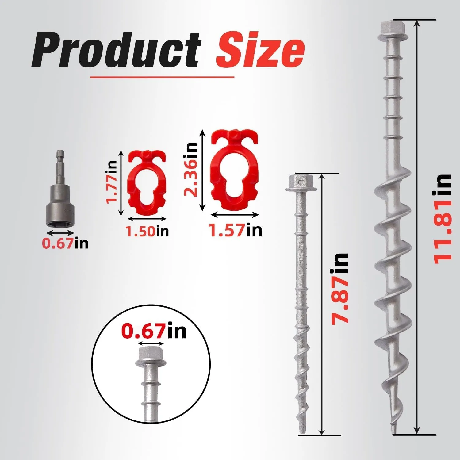 Non-Rust Cast Aluminum Ground Anchors - Heavy Duty Screw in Tent Stakes for Superior Stability Ideal for Securing Animals, Tents, Canopies, Sheds, Car Ports, Swing Sets Outdoors-16Packs